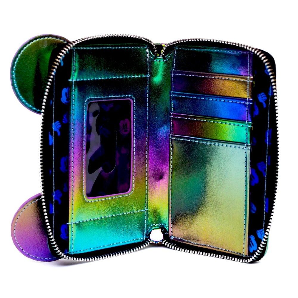 LOUNGEFLY OIL SLICK Mickey Backpack AND Wallet set IN HAND - NWT! - Picture 8 of 8